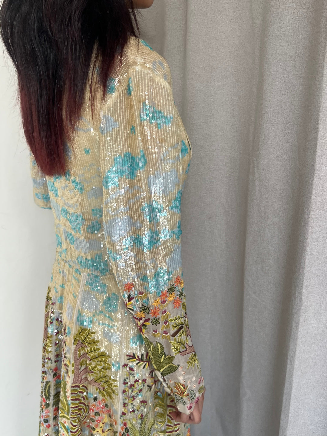 Rahul Mishra Embellished Co-ord Set with Printed Long Jacket