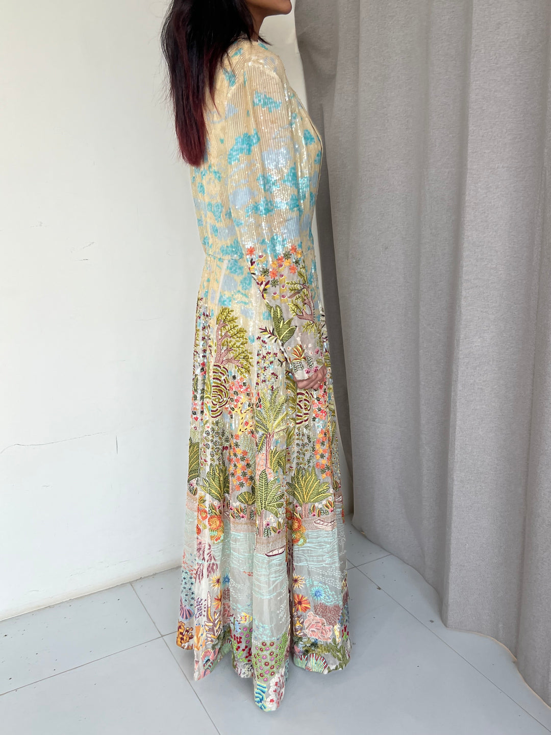 Rahul Mishra Embellished Co-ord Set with Printed Long Jacket