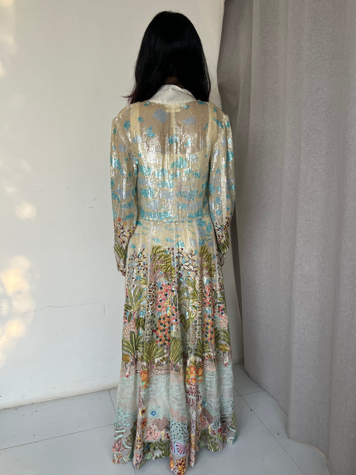 Rahul Mishra Embellished Co-ord Set with Printed Long Jacket