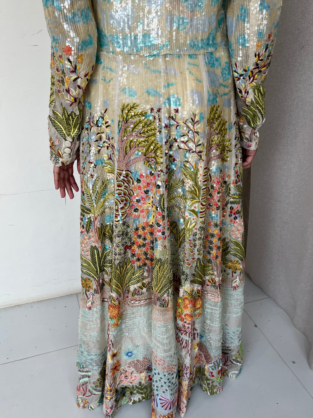 Rahul Mishra Embellished Co-ord Set with Printed Long Jacket