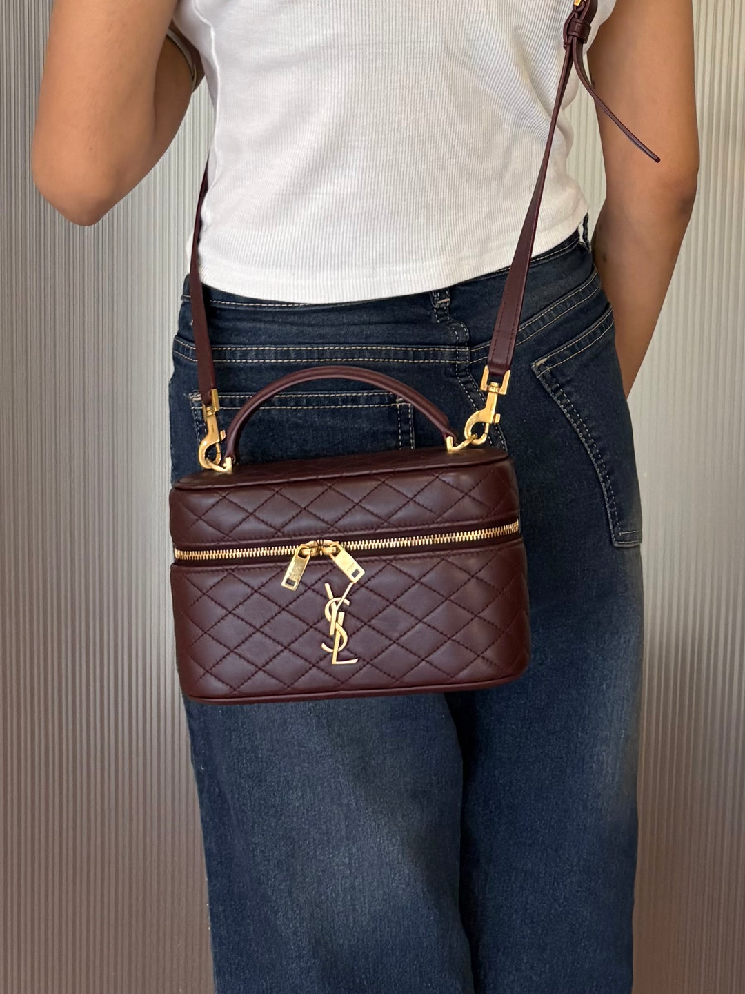 Saint Laurent Gaby Quilted Lambskin Vanity Bag