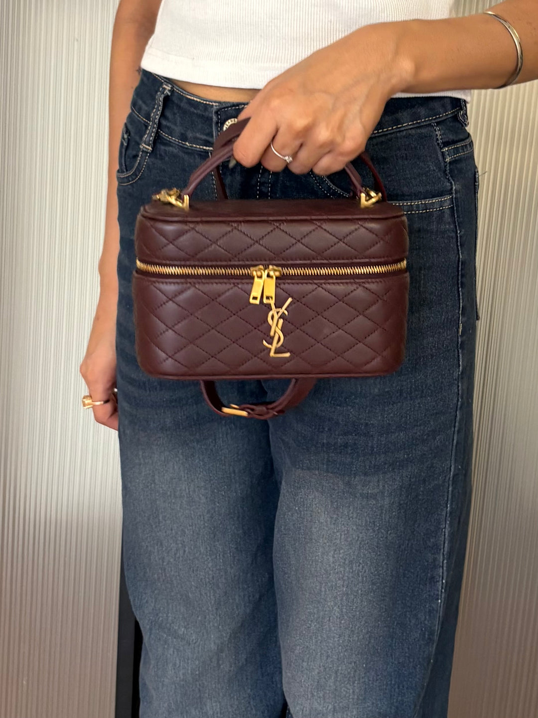 Saint Laurent Gaby Quilted Lambskin Vanity Bag