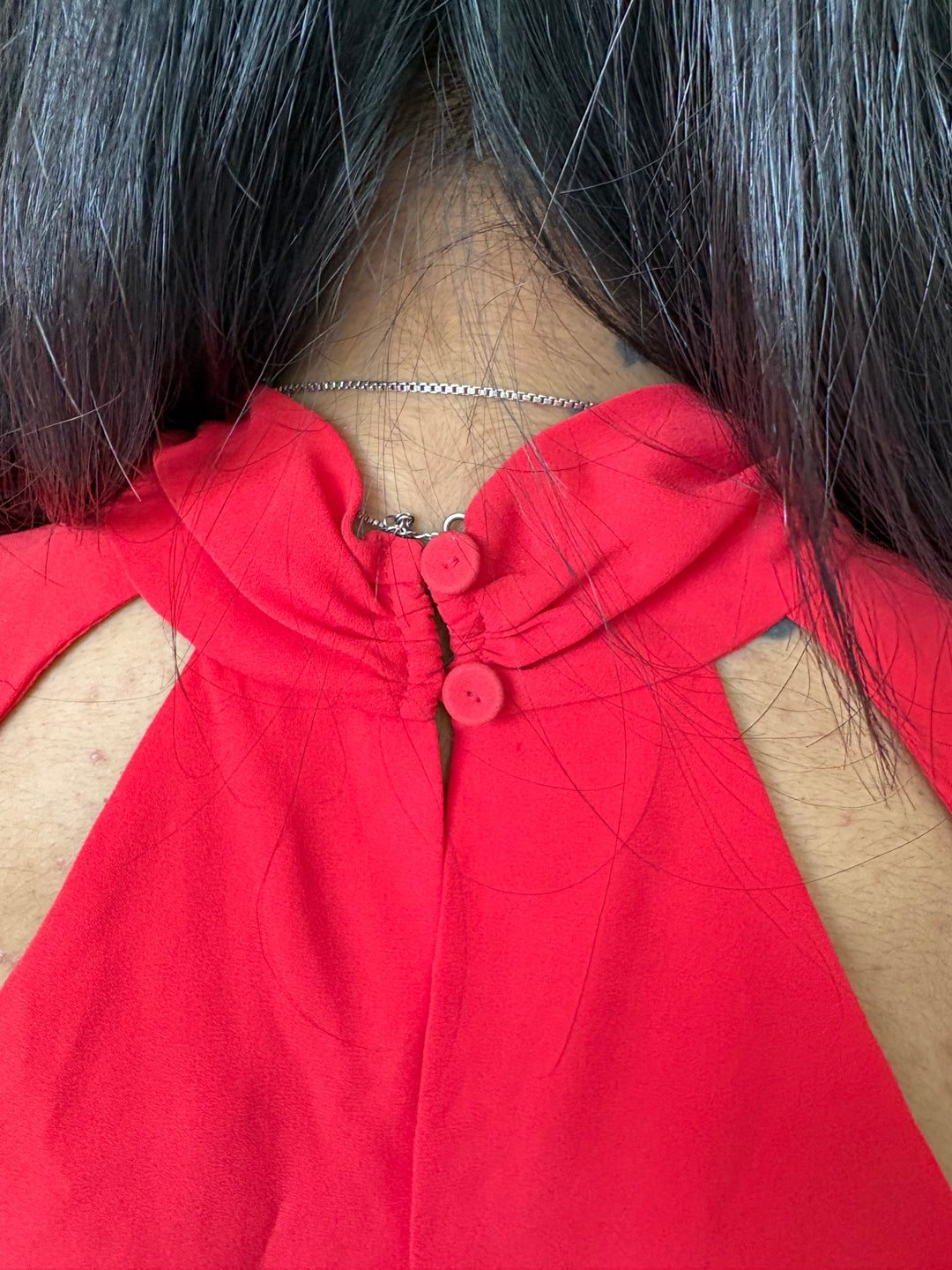 BCBG MAXAZRIA Red Cut-Out Neck Jumpsuit
