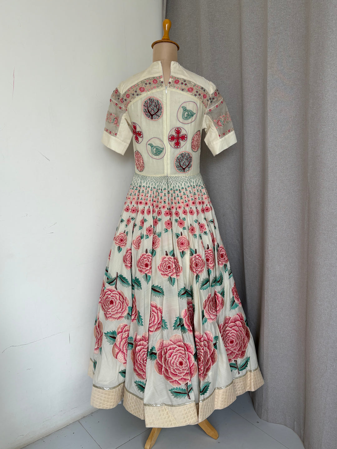 Rahul Mishra Ivory Floral Embroidered Dress
