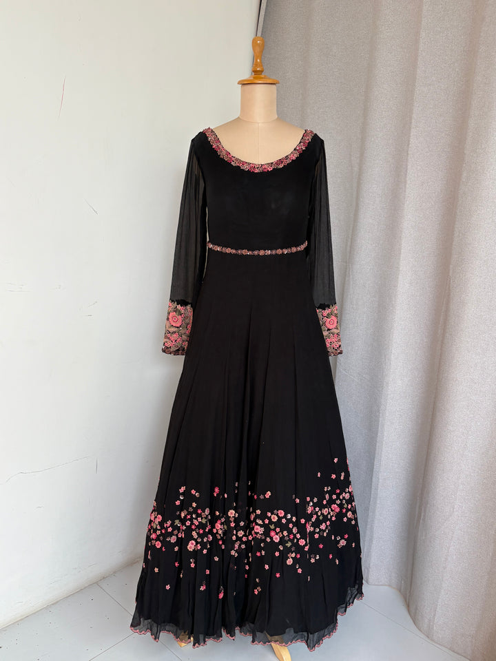 Dolly J Black Embroidered Gown