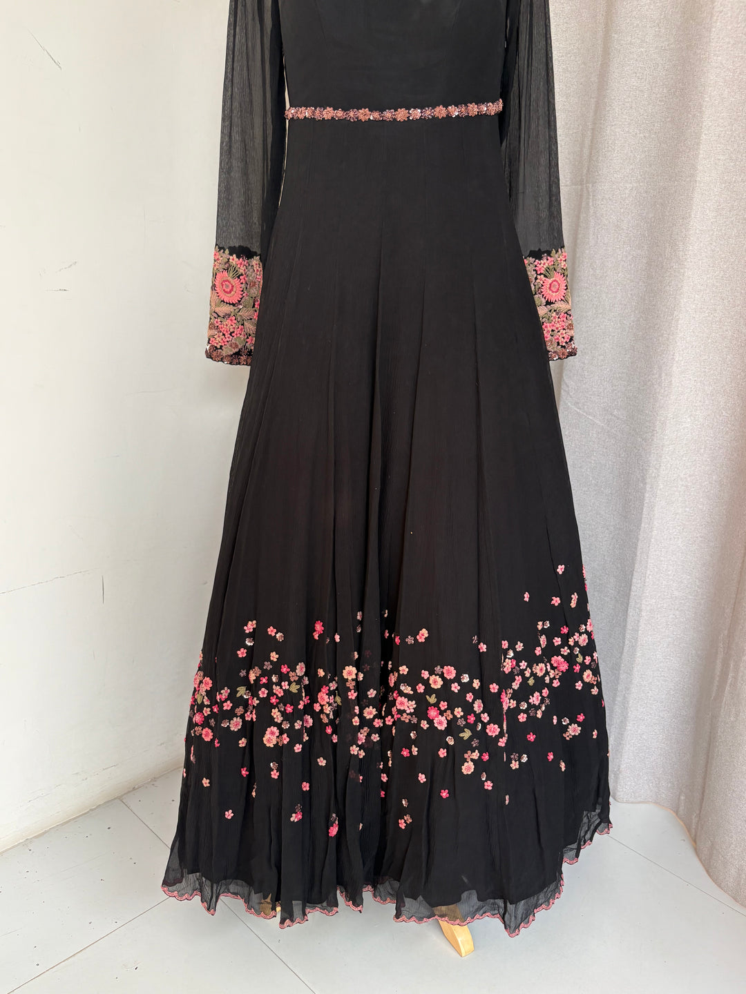 Dolly J Black Embroidered Gown
