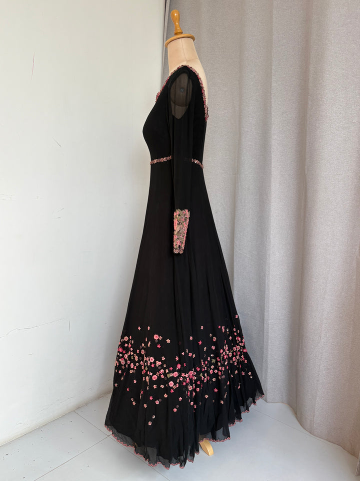 Dolly J Black Embroidered Gown