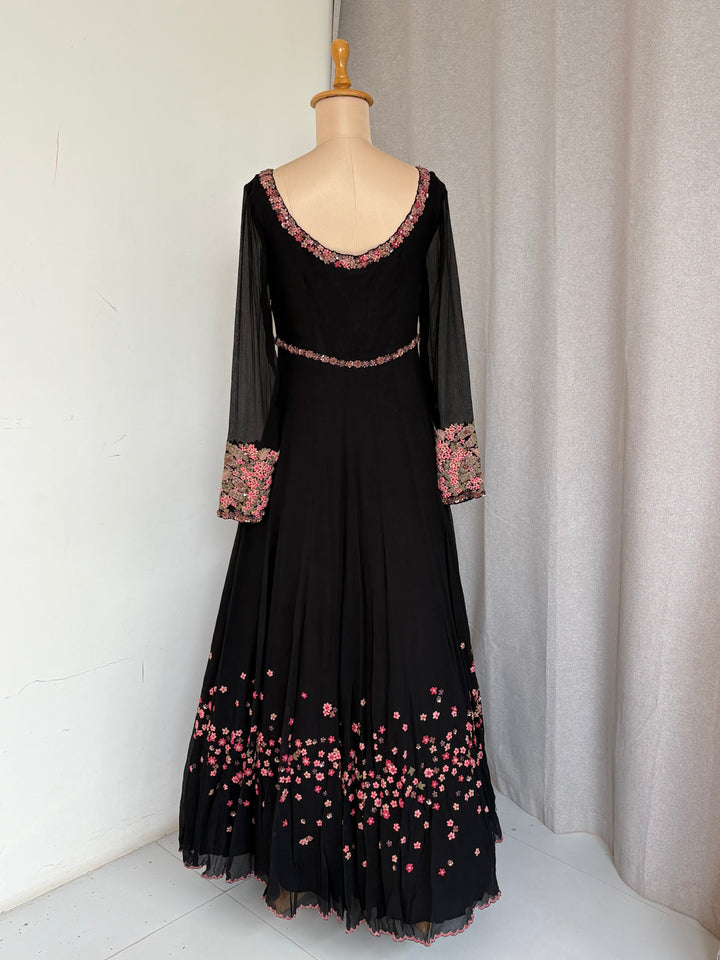 Dolly J Black Embroidered Gown