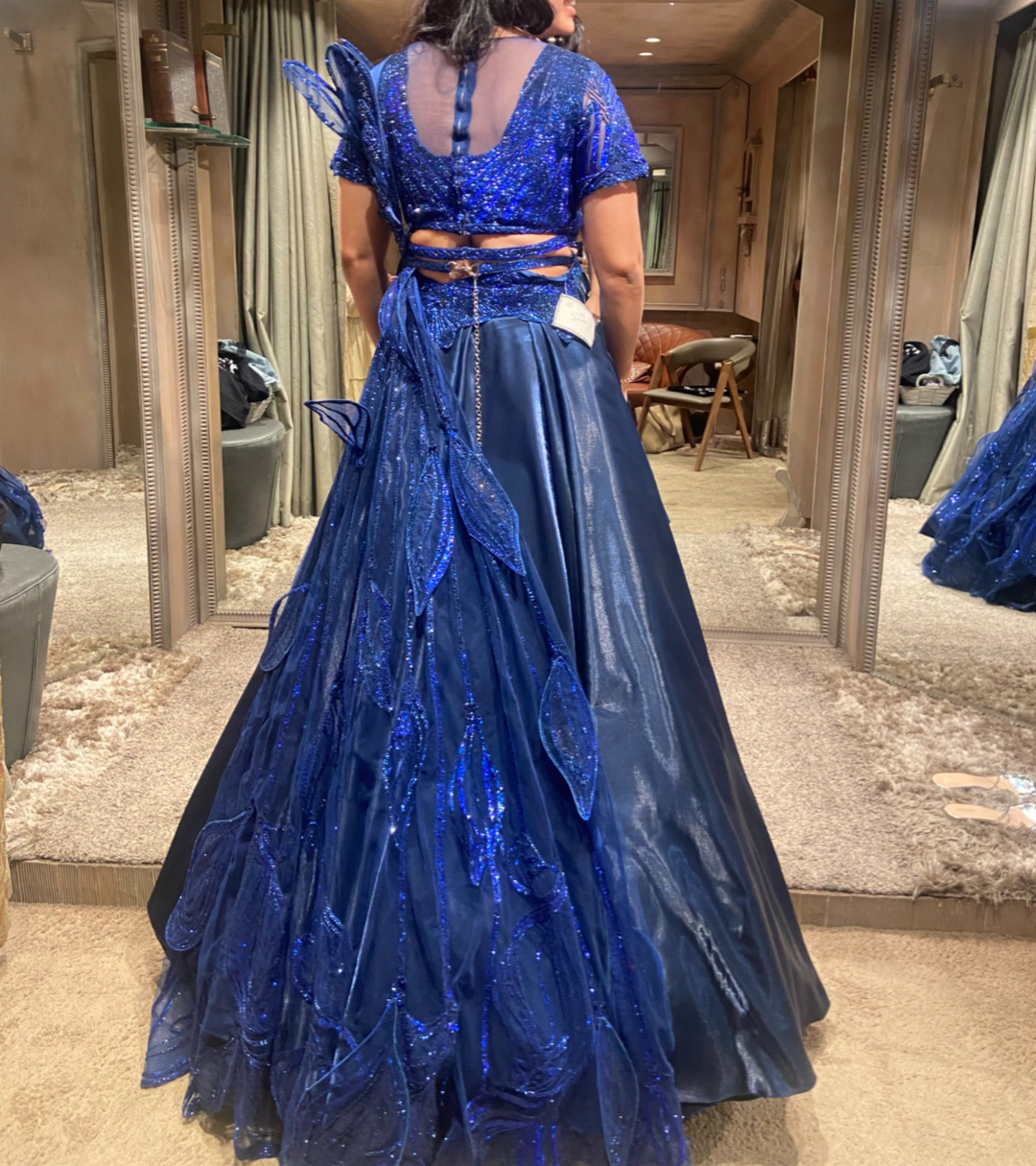 Sulakshana Monga Midnight Blue Embellished Lehenga Set