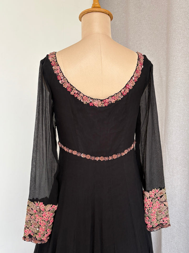Dolly J Black Embroidered Gown