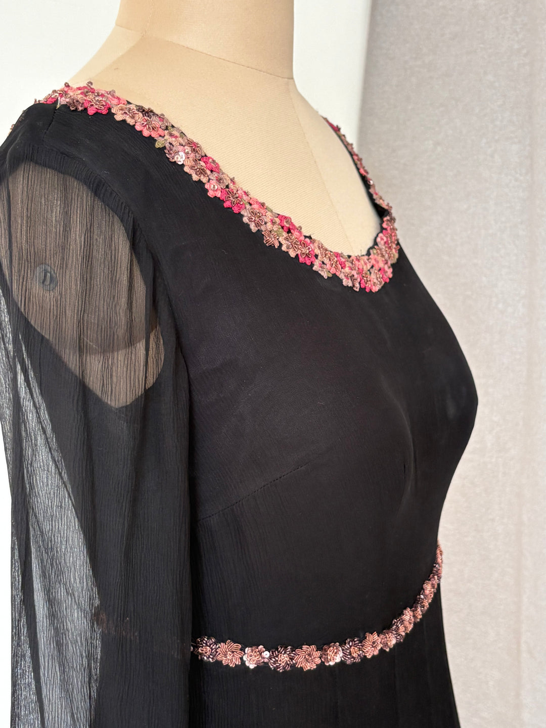 Dolly J Black Embroidered Gown
