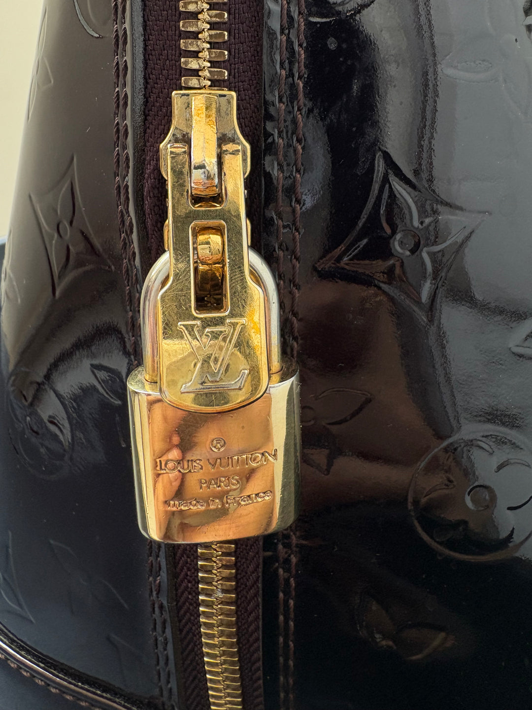 Louis Vuitton Amarante Monogram Vernis Alma GM Bag