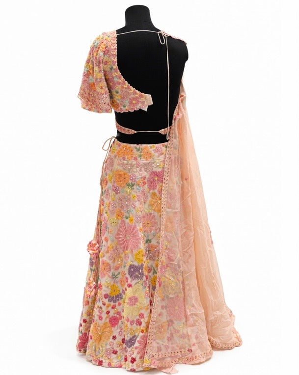 Mishru Floral Embroidered Lehenga Set