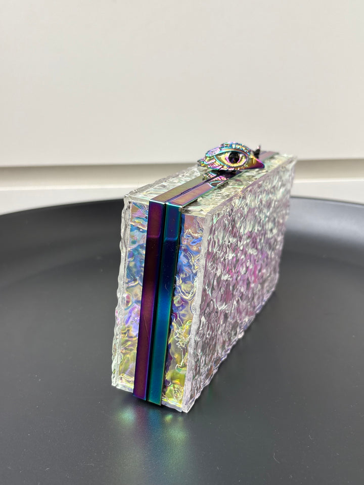 Kurt Geiger Eagle Iridescent Box Clutch