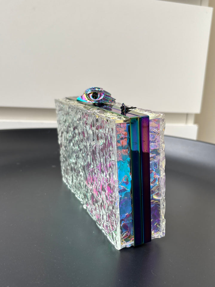 Kurt Geiger Eagle Iridescent Box Clutch