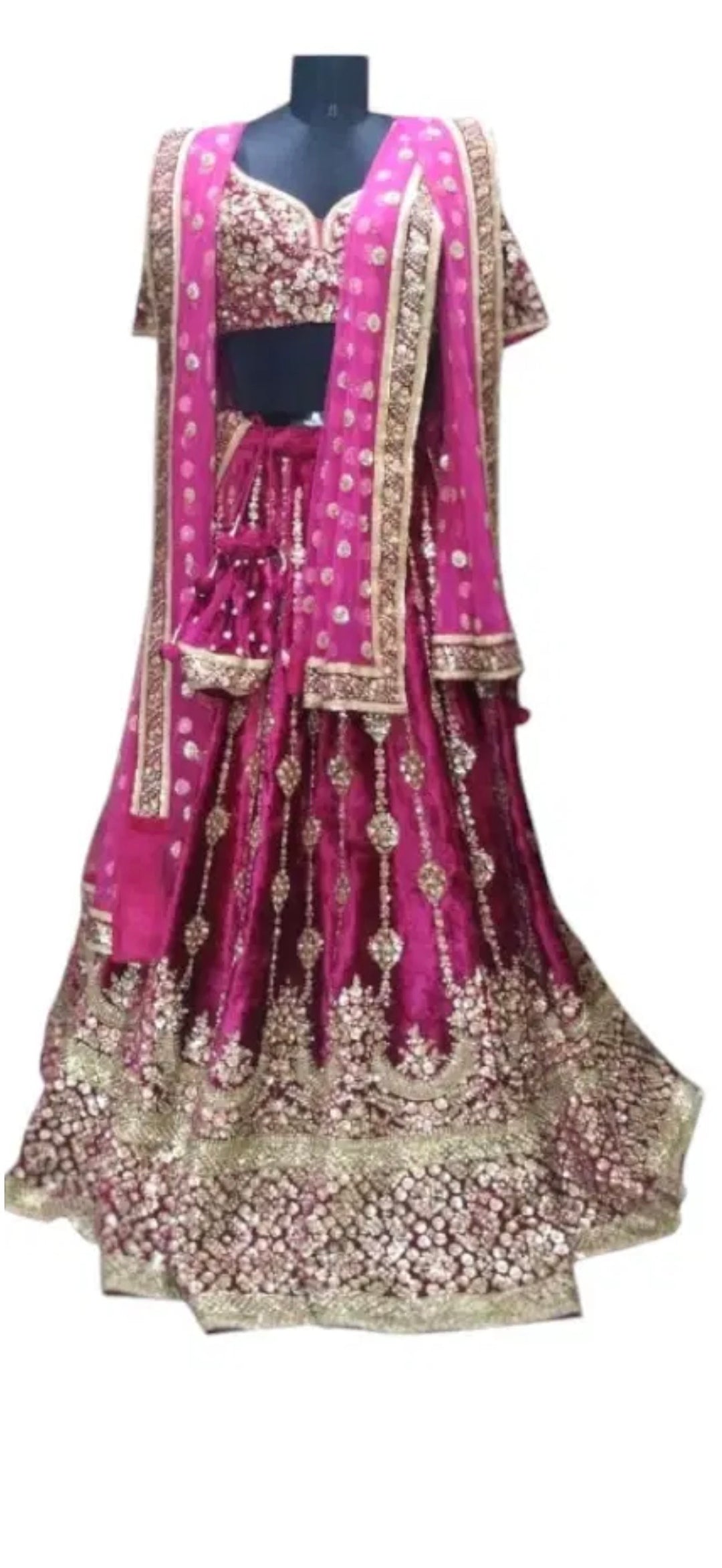Sabyasachi Fuchsia Embroidered Lehenga Set