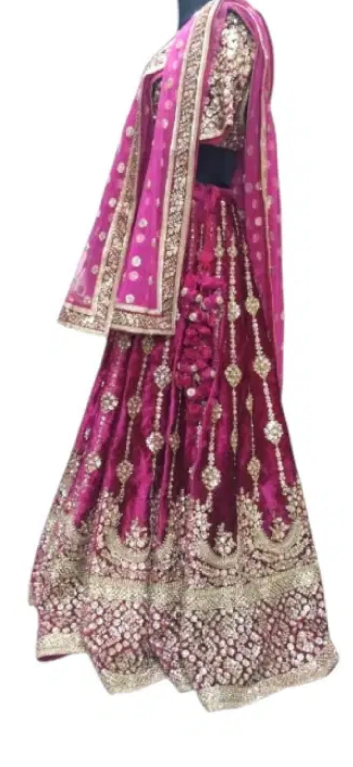 Sabyasachi Fuchsia Embroidered Lehenga Set
