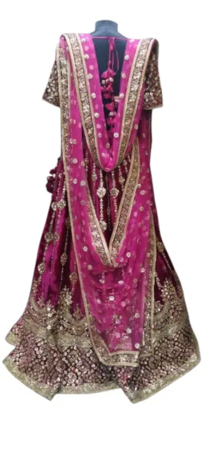 Sabyasachi Fuchsia Embroidered Lehenga Set