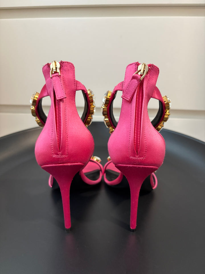 Versace Crystal-Embellished Fuchsia Heels Size 36
