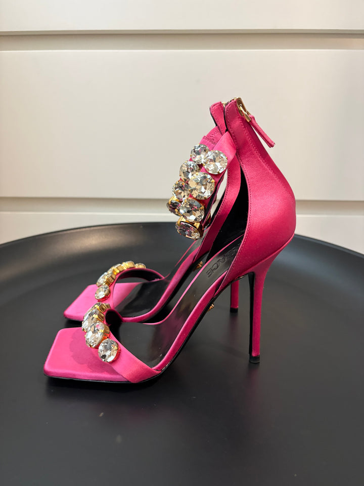 Versace Crystal-Embellished Fuchsia Heels Size 36