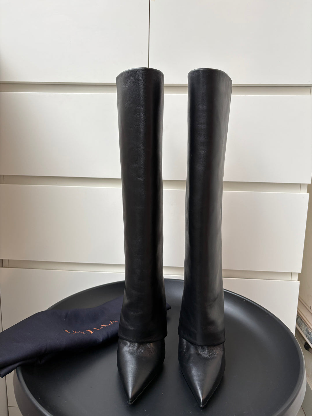 Le Silla 120mm Andy Leather Knee-High Boots Size 37