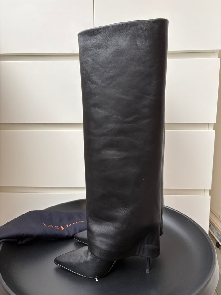 Le Silla 120mm Andy Leather Knee-High Boots Size 37