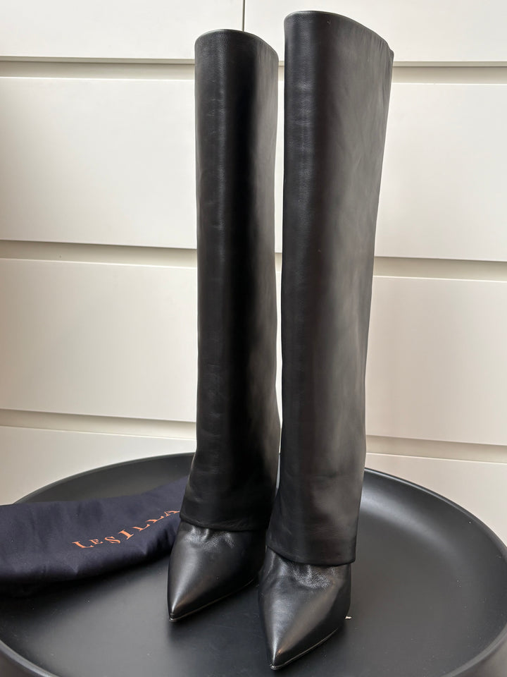 Le Silla 120mm Andy Leather Knee-High Boots Size 37