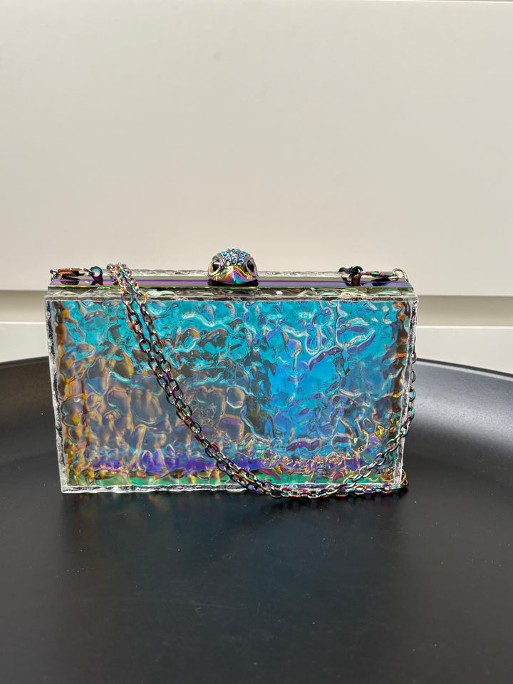 Kurt Geiger Eagle Iridescent Box Clutch