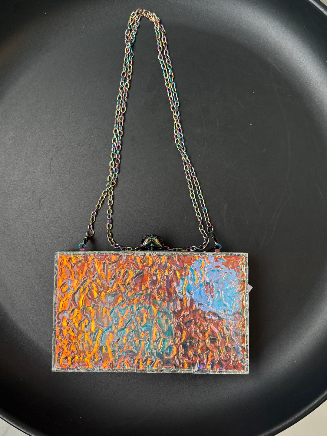 Kurt Geiger Eagle Iridescent Box Clutch