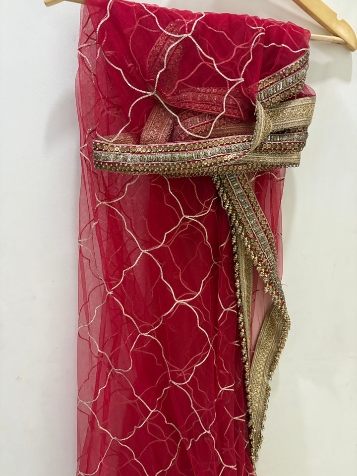 Tarun Tahiliani Red & Gold Embroidered Lehenga Set