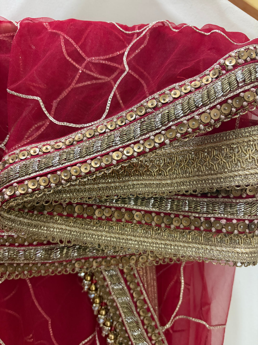 Tarun Tahiliani Red & Gold Embroidered Lehenga Set