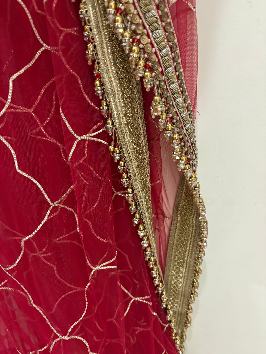 Tarun Tahiliani Red & Gold Embroidered Lehenga Set