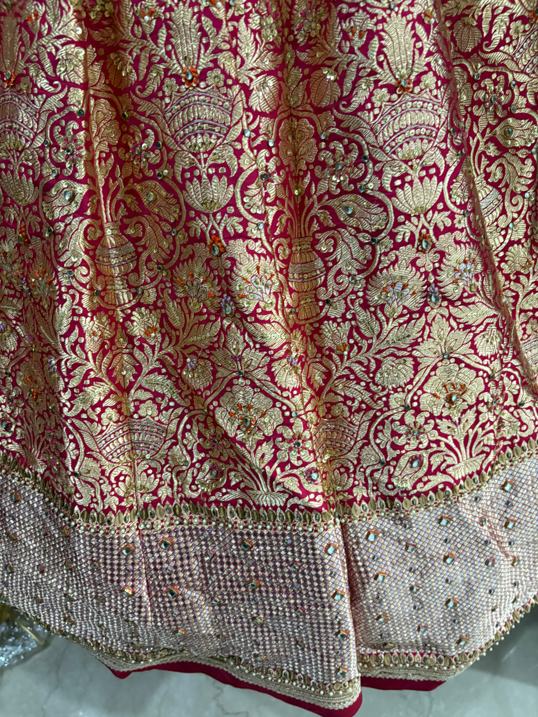Tarun Tahiliani Red & Gold Embroidered Lehenga Set