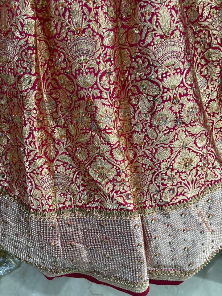 Tarun Tahiliani Red & Gold Embroidered Lehenga Set