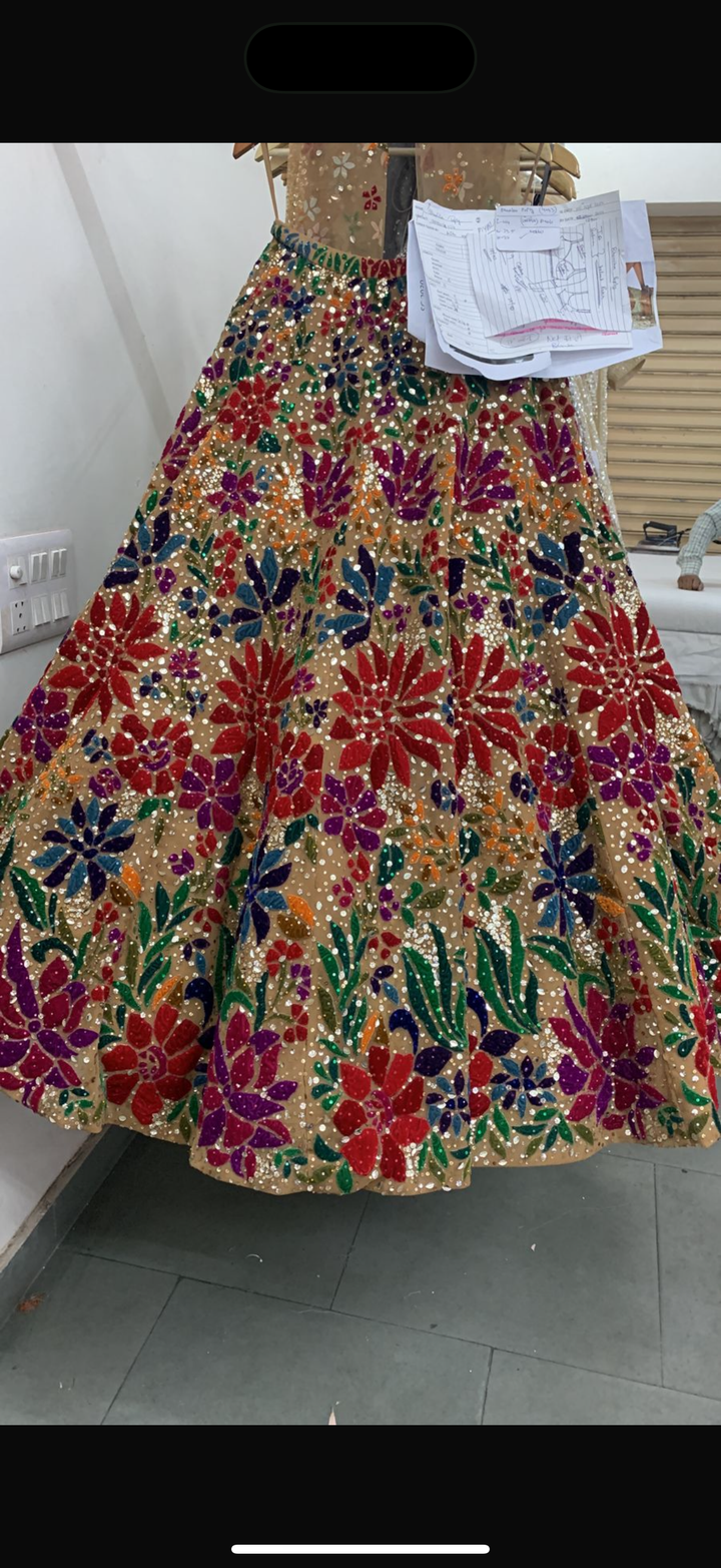 Seema Gujral Multicolour Floral Embellished Lehenga Set