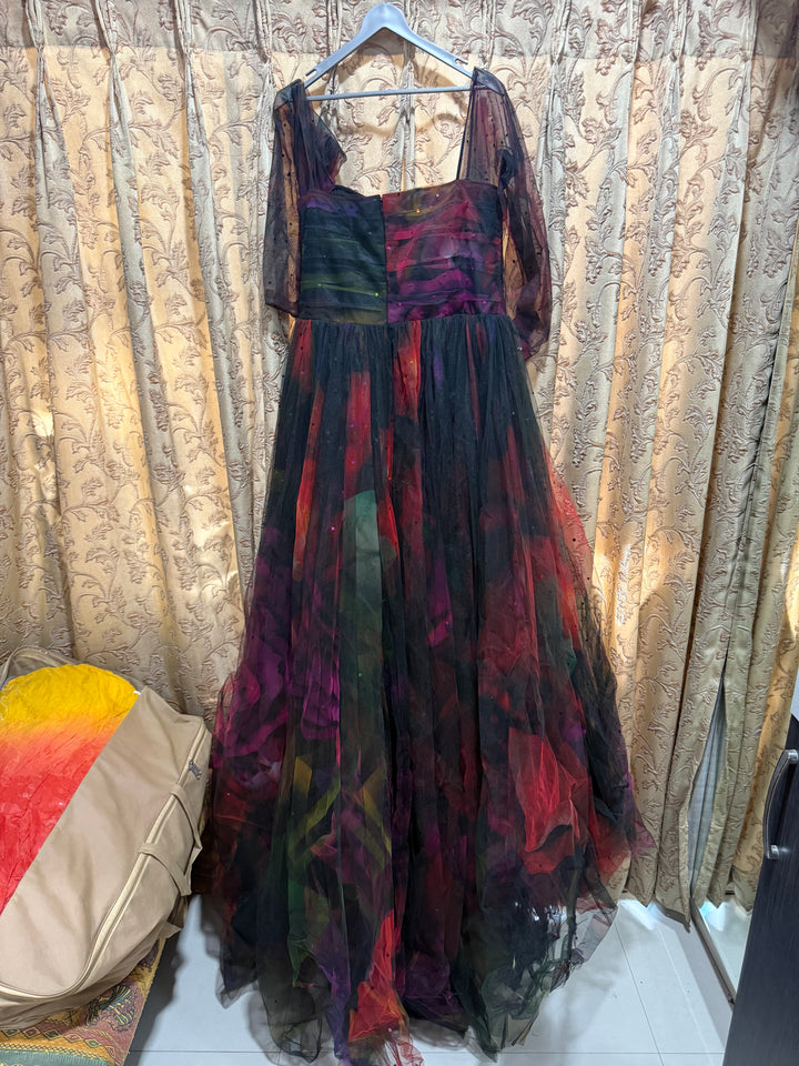 Gauri & Nainika Abstract Print Tulle Gown