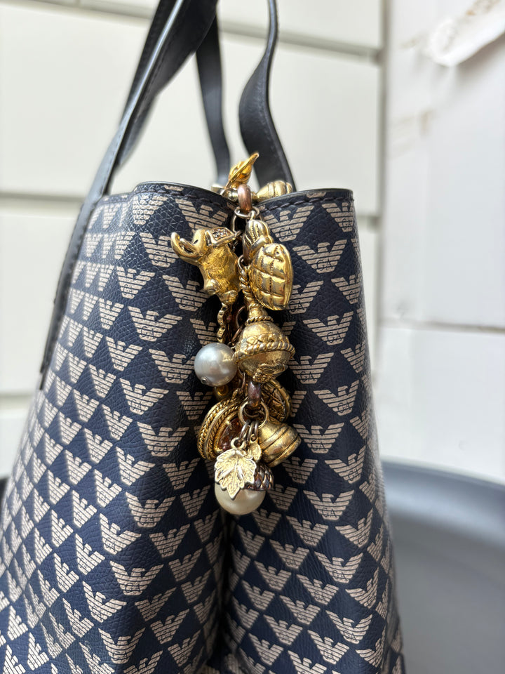 Emporio Armani Women Navy Formal Tote Bag