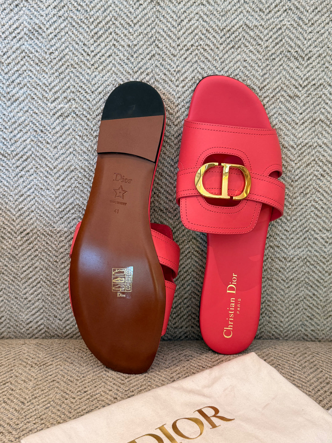 Christian Dior 30 Montaigne flat slide sandals- Size 41