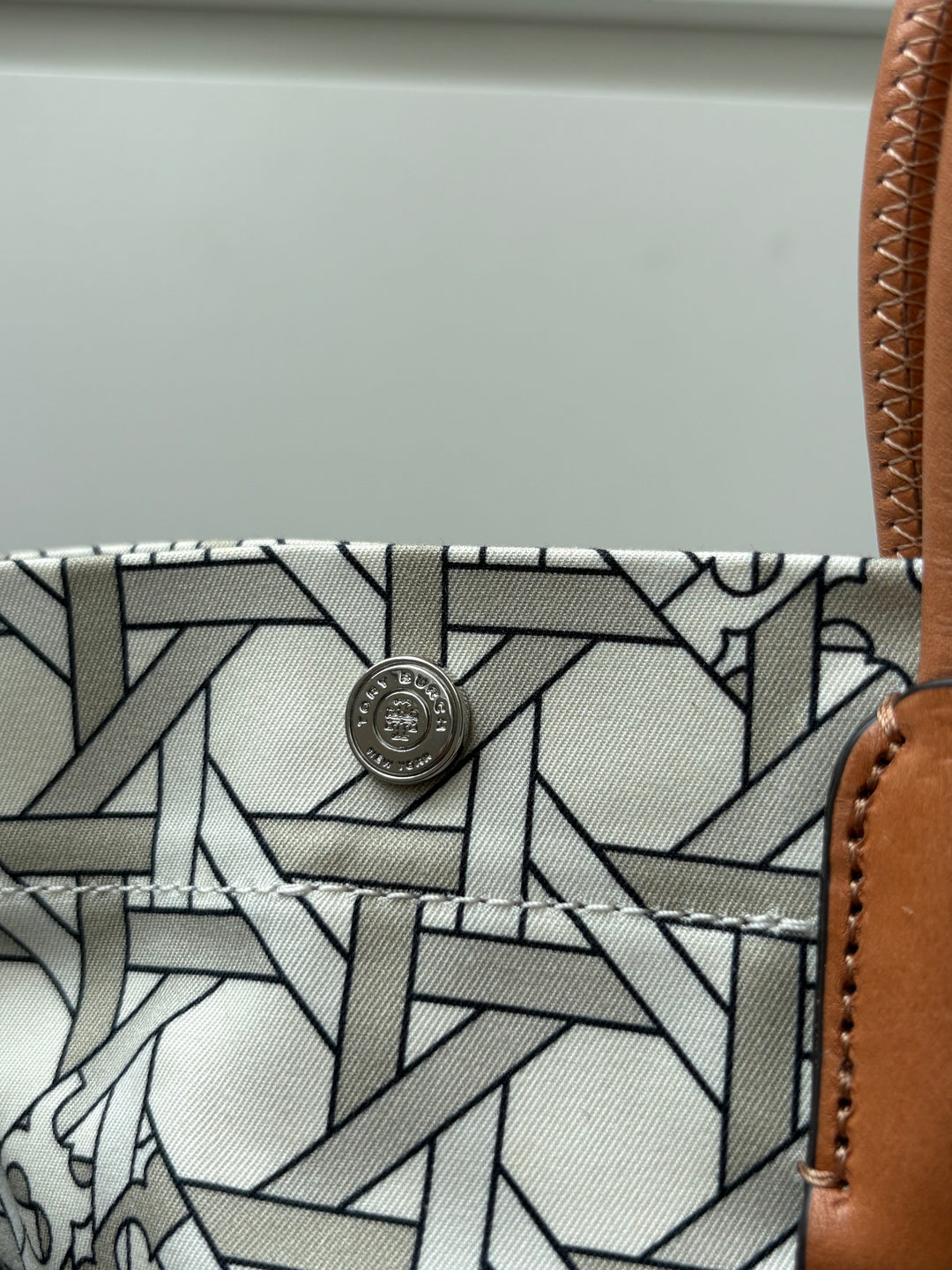Tory Burch Canvas Basket-Weave Tote Bag
