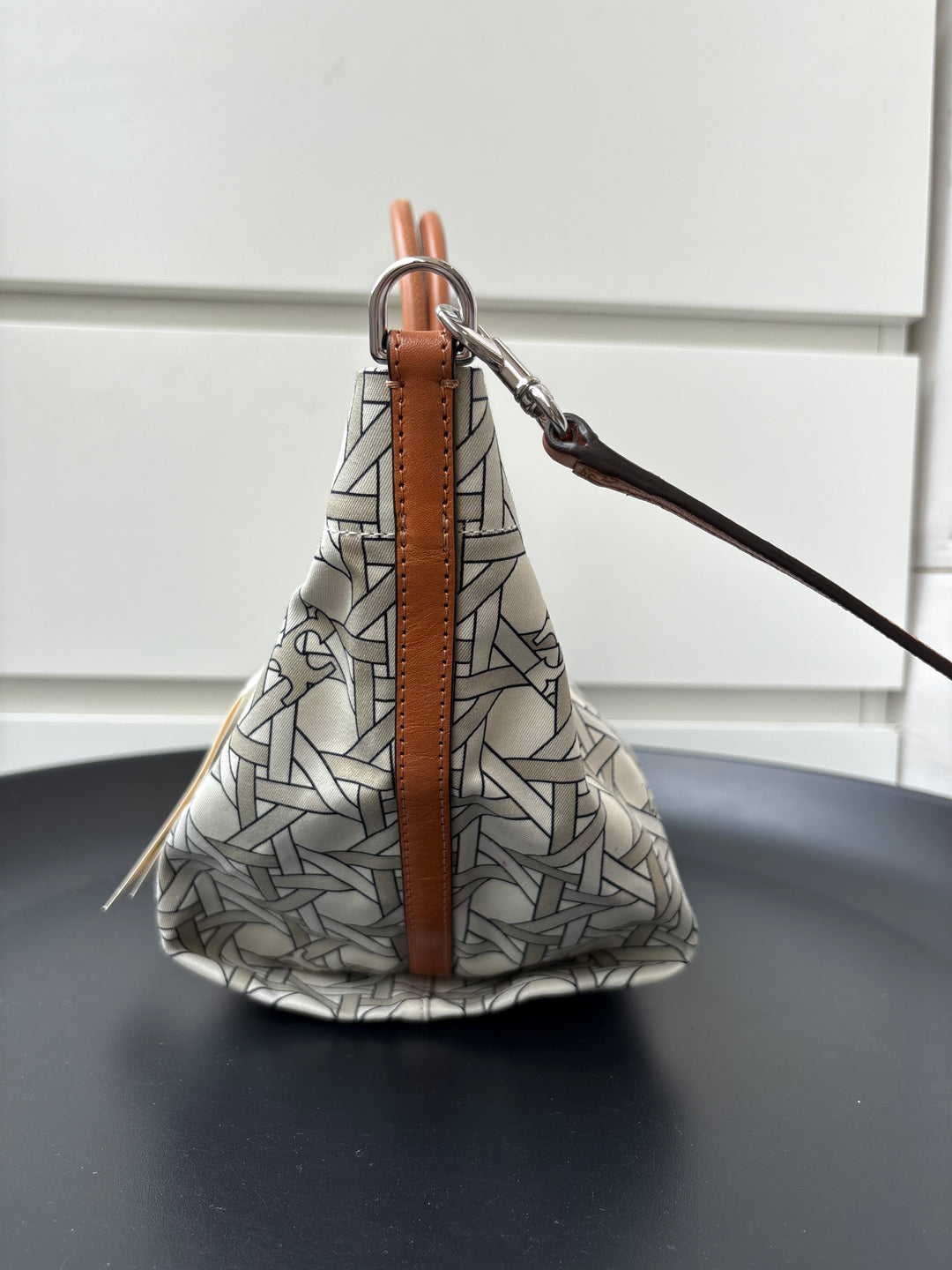 Tory Burch Canvas Basket-Weave Tote Bag