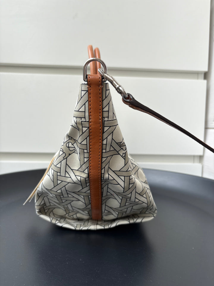 Tory Burch Canvas Basket-Weave Tote Bag
