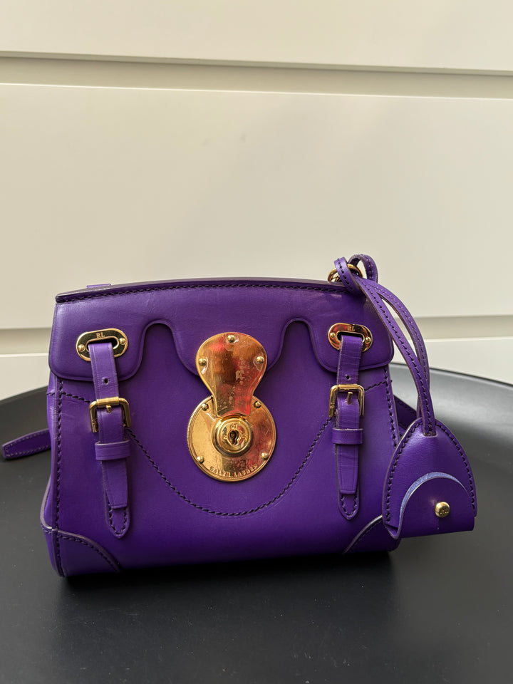 Ralph Lauren Purple Leather Ricky Crossbody Bag