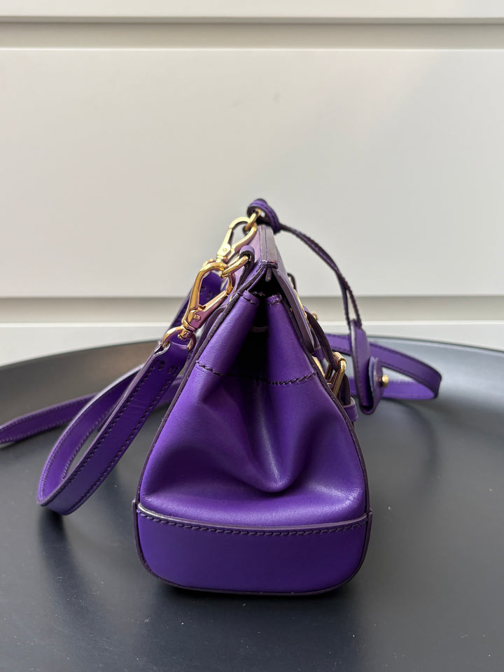 Ralph Lauren Purple Leather Ricky Crossbody Bag