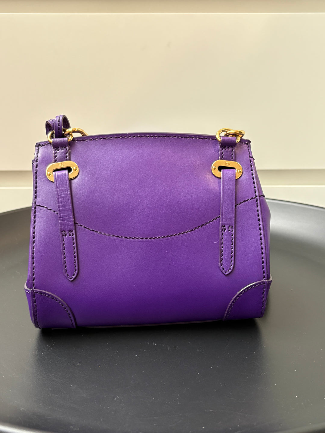 Ralph Lauren Purple Leather Ricky Crossbody Bag