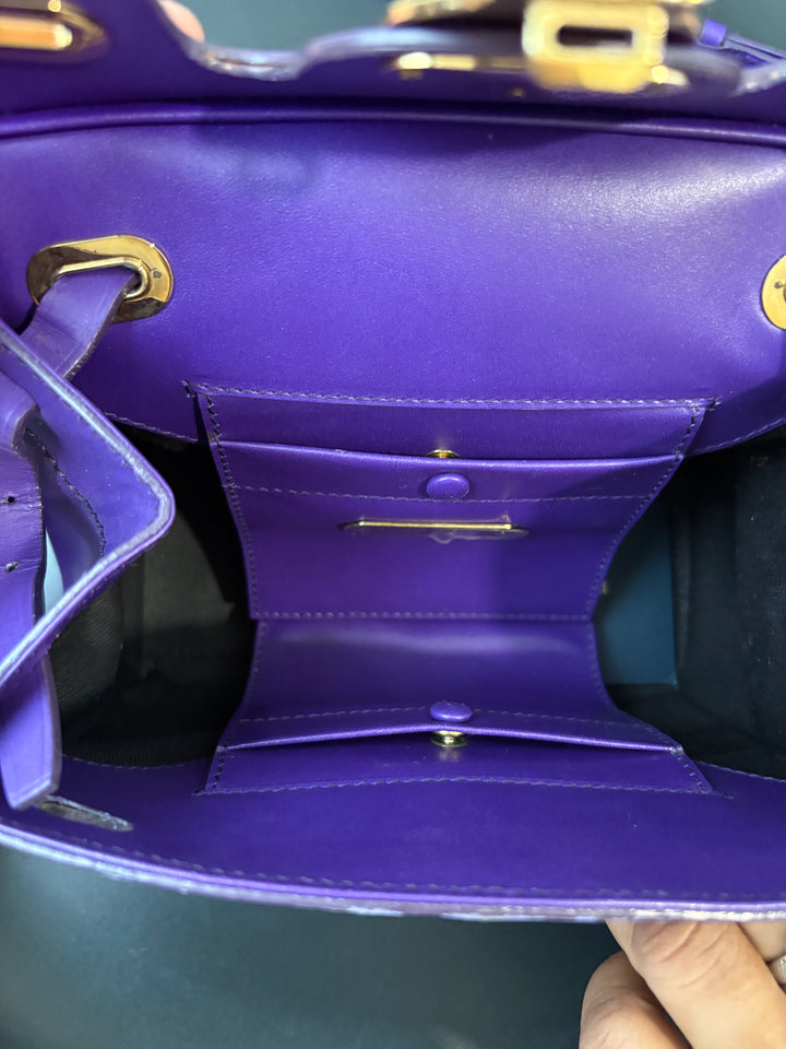 Ralph Lauren Purple Leather Ricky Crossbody Bag