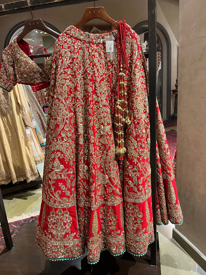 Rimple & Harpreet Red & Gold Embroidered Lehenga Set