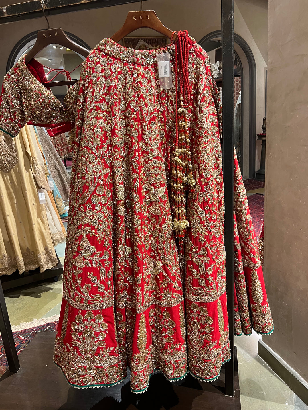 Rimple & Harpreet Red & Gold Embroidered Lehenga Set