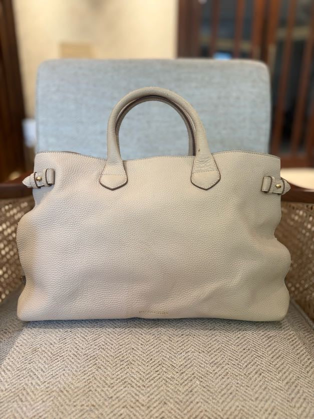 Burberry Derby Calfskin House Check Banner Tote