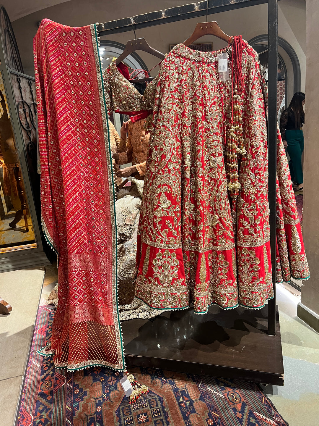 Rimple & Harpreet Red & Gold Embroidered Lehenga Set