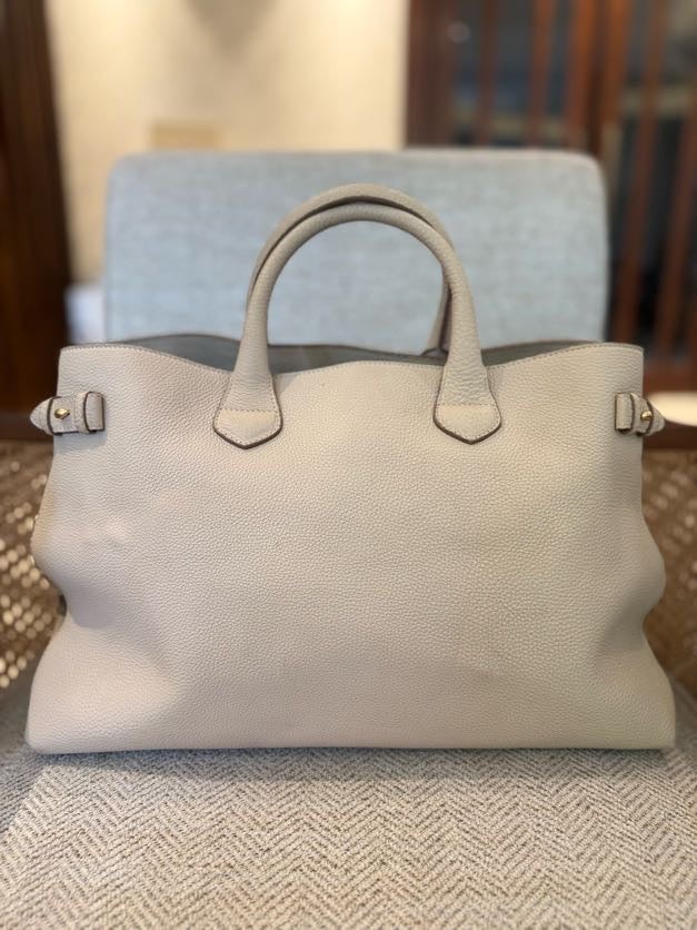 Burberry Derby Calfskin House Check Banner Tote